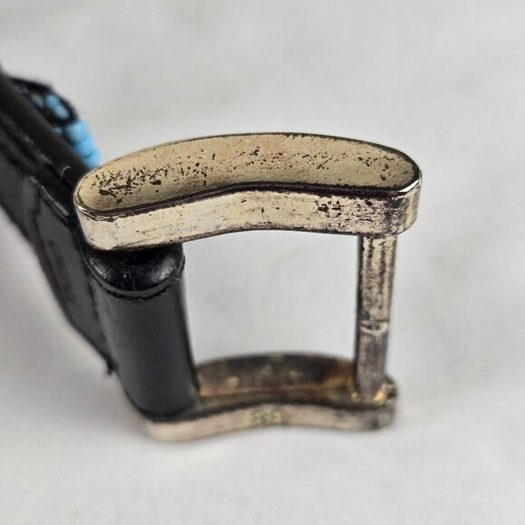 Chico's Size Small Southwestern Beaded & Leather Belt Hook & Loop Closure - Picture 9 of 12